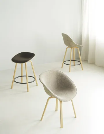 Mat Barstool baarituoli etupuoliverhoiltu  65 cm. - Ultra 41599-seaweed-beech-black steel - Normann Copenhagen