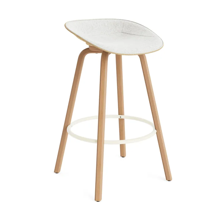 Mat Barstool baarituoli etupuoliverhoiltu 75 cm - Hallingdal 110-hemp-beech-cream steel - Normann Copenhagen