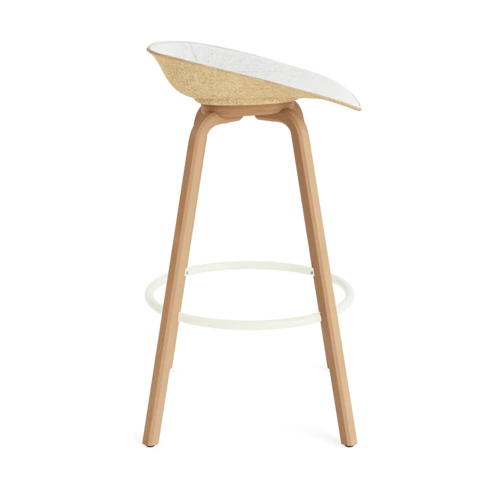 Mat Barstool baarituoli etupuoliverhoiltu 75 cm, Hallingdal 110-hemp-beech-cream steel Normann Copenhagen