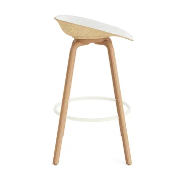 Mat Barstool baarituoli etupuoliverhoiltu 75 cm - Hallingdal 110-hemp-beech-cream steel - Normann Copenhagen