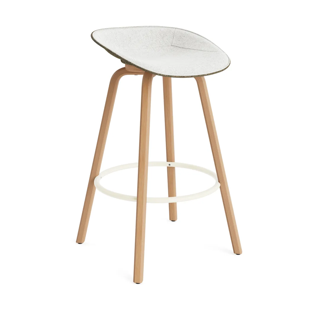 Mat Barstool baarituoli etupuoliverhoiltu 75 cm, Hallingdal 110-seaweed-beech-cream steel Normann Copenhagen
