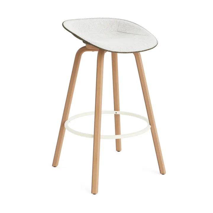 Mat Barstool baarituoli etupuoliverhoiltu 75 cm - Hallingdal 110-seaweed-beech-cream steel - Normann Copenhagen