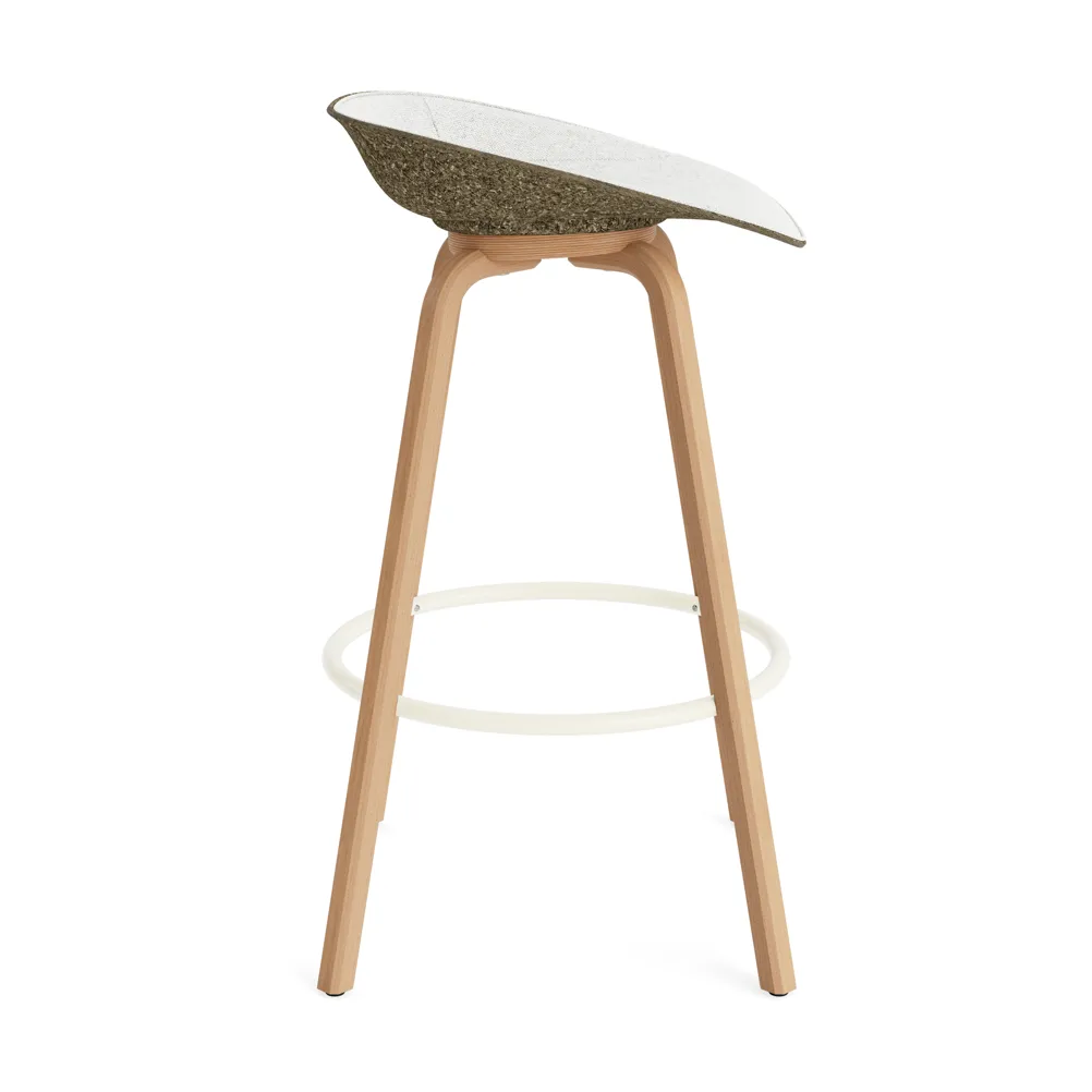 Mat Barstool baarituoli etupuoliverhoiltu 75 cm, Hallingdal 110-seaweed-beech-cream steel Normann Copenhagen