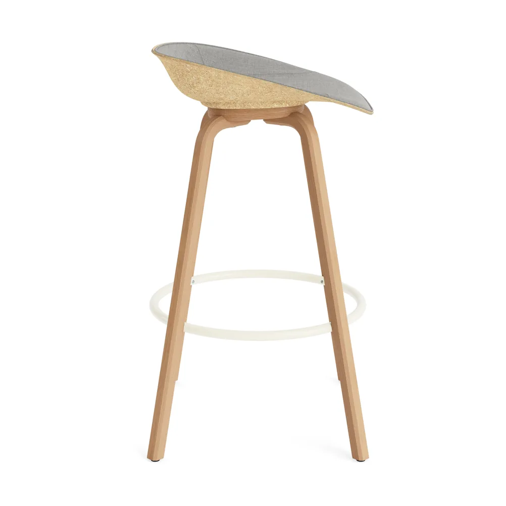 Mat Barstool baarituoli etupuoliverhoiltu 75 cm, Remix 133-hemp-beech-cream steel. Normann Copenhagen