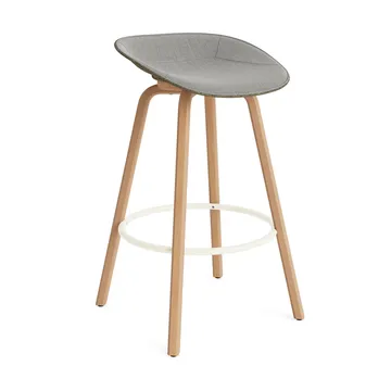 Mat Barstool baarituoli etupuoliverhoiltu 75 cm - Remix 133-seaweed-beech-cream steel - Normann Copenhagen