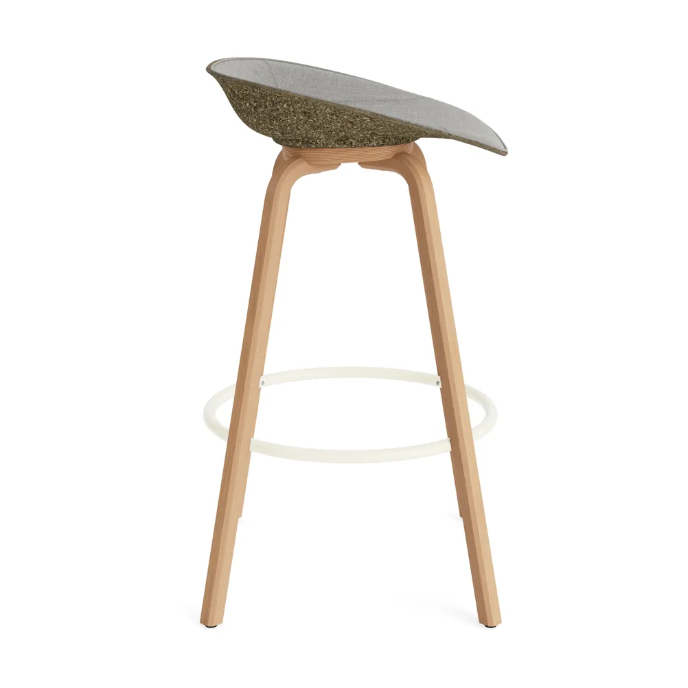 Mat Barstool baarituoli etupuoliverhoiltu 75 cm, Remix 133-seaweed-beech-cream steel Normann Copenhagen