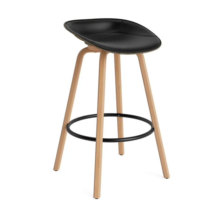 Mat Barstool baarituoli etupuoliverhoiltu 75 cm - Ultra 41599-seaweed-beech-black steel - Normann Copenhagen