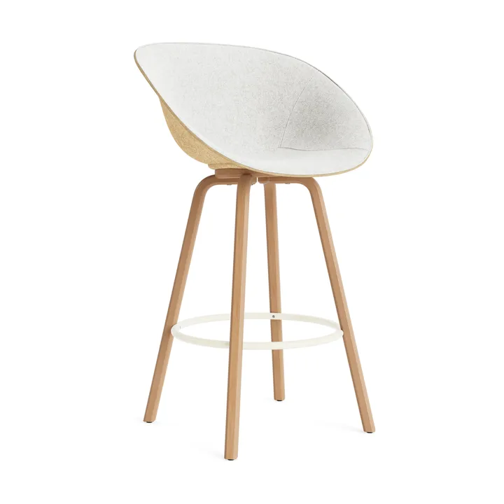 Mat käsinojatuoli etupuoliverhoiltu 75 cm - Hallingdal 110-hemp-beech-cream steel - Normann Copenhagen