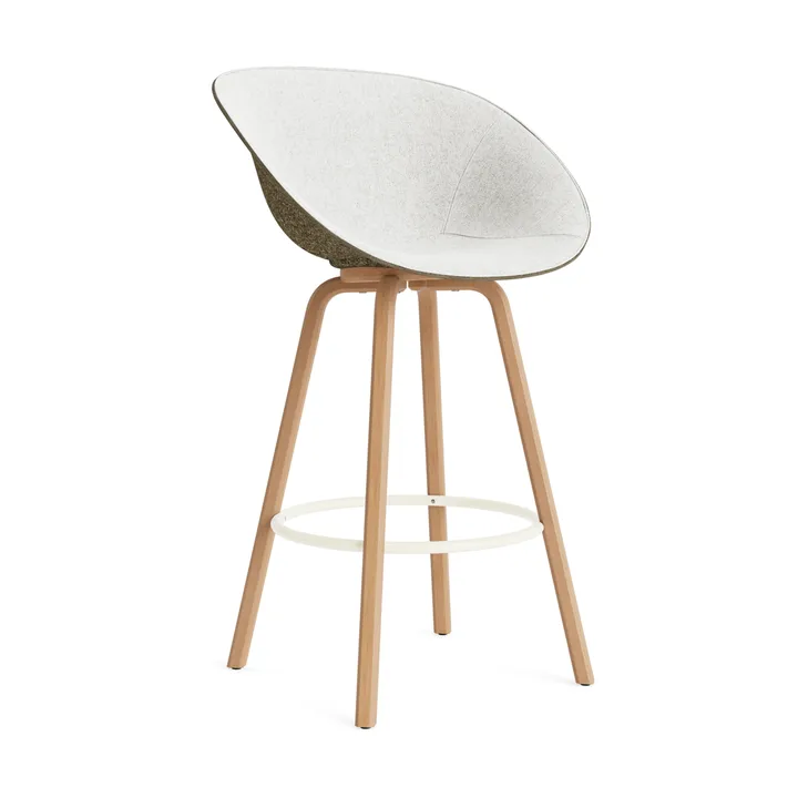 Mat käsinojatuoli etupuoliverhoiltu 75 cm - Hallingdal 110-seaweed-beech-cream steel - Normann Copenhagen