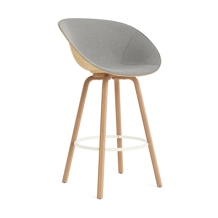Mat käsinojatuoli etupuoliverhoiltu 75 cm - Remix 133-hemp-beech-cream steel. - Normann Copenhagen