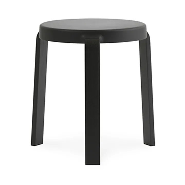 Tap pyöreä jakkara - Black, mustat tammijalat, Ø35x43 cm - Normann Copenhagen