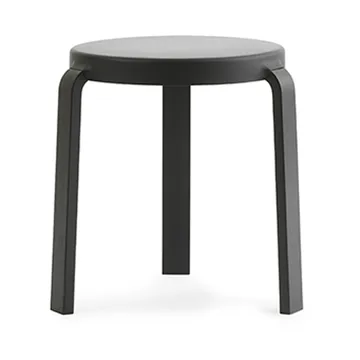 Tap pyöreä jakkara - Black, mustat tammijalat, Ø35x43 cm - Normann Copenhagen