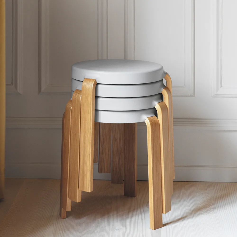 Tap pyöreä jakkara, Black, mustat tammijalat, Ø35x43 cm Normann Copenhagen