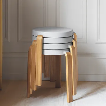 Tap pyöreä jakkara - Black, mustat tammijalat, Ø35x43 cm - Normann Copenhagen
