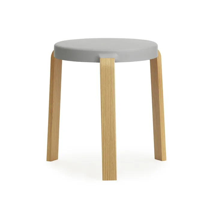 Tap pyöreä jakkara - Harmaa-tammi, Ø41x43 cm - Normann Copenhagen