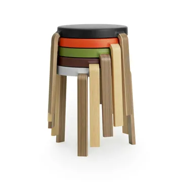 Tap pyöreä jakkara - Harmaa-tammi, Ø41x43 cm - Normann Copenhagen