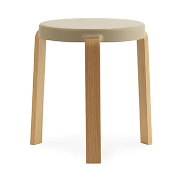 Tap pyöreä jakkara - Hiekka, tammijalat, Ø35x43 cm - Normann Copenhagen