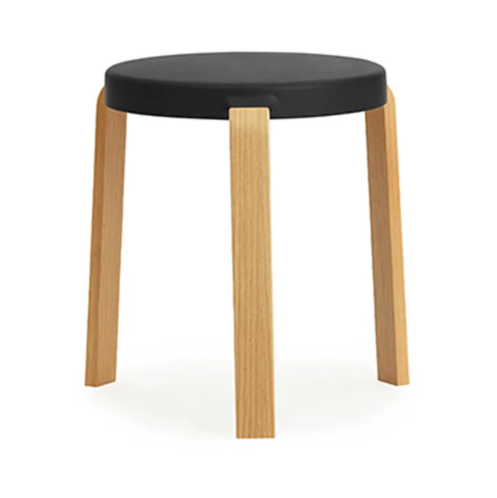 Tap pyöreä jakkara - Musta-tammi, Ø41x43 cm - Normann Copenhagen