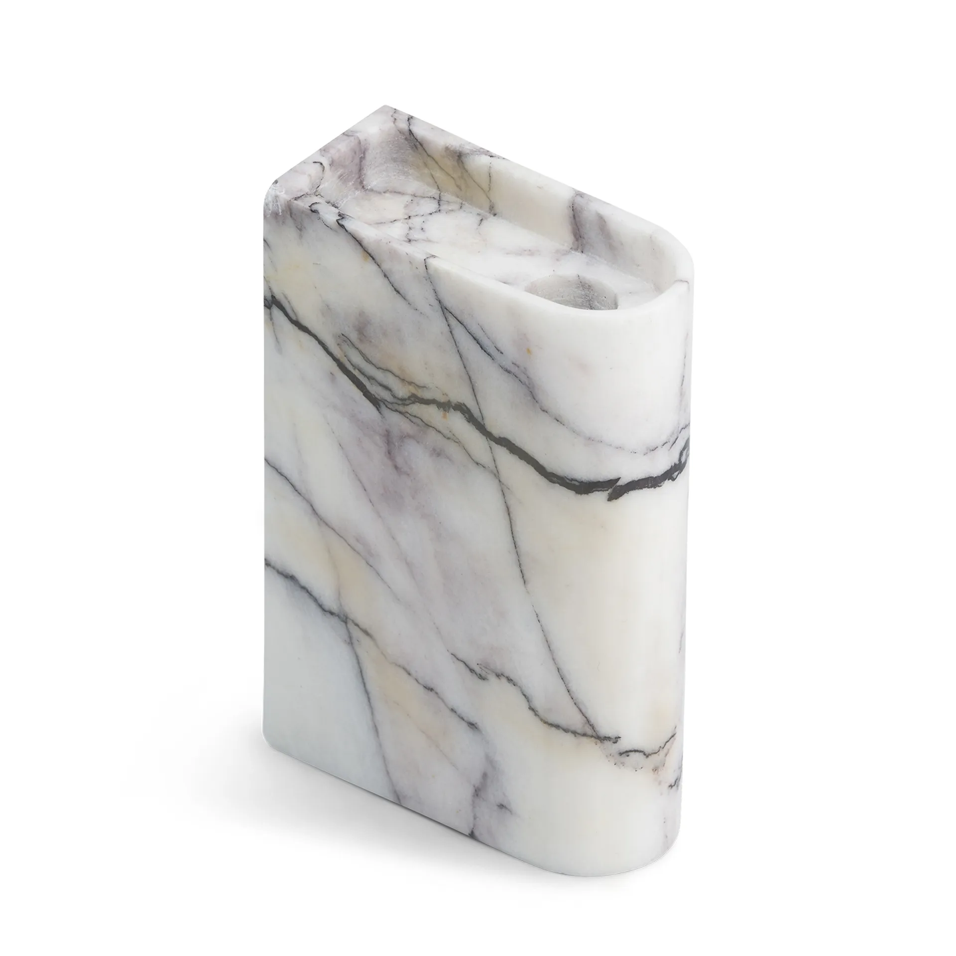 Monolith kynttilänjalka medium, Mixed white marble Northern