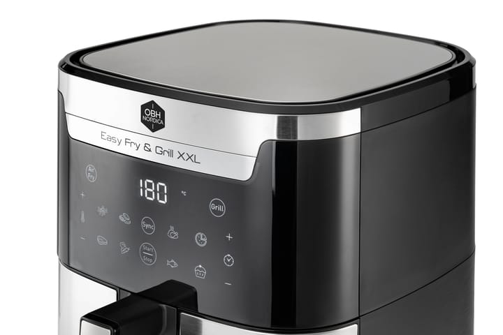 Easy Fry & Grill XXL 2-in-1 airfryer, Ruostumaton teräs OBH Nordica