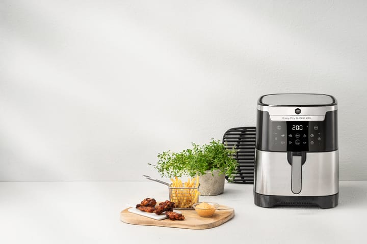 Easy Fry & Grill XXL 2-in-1 airfryer, Ruostumaton teräs OBH Nordica