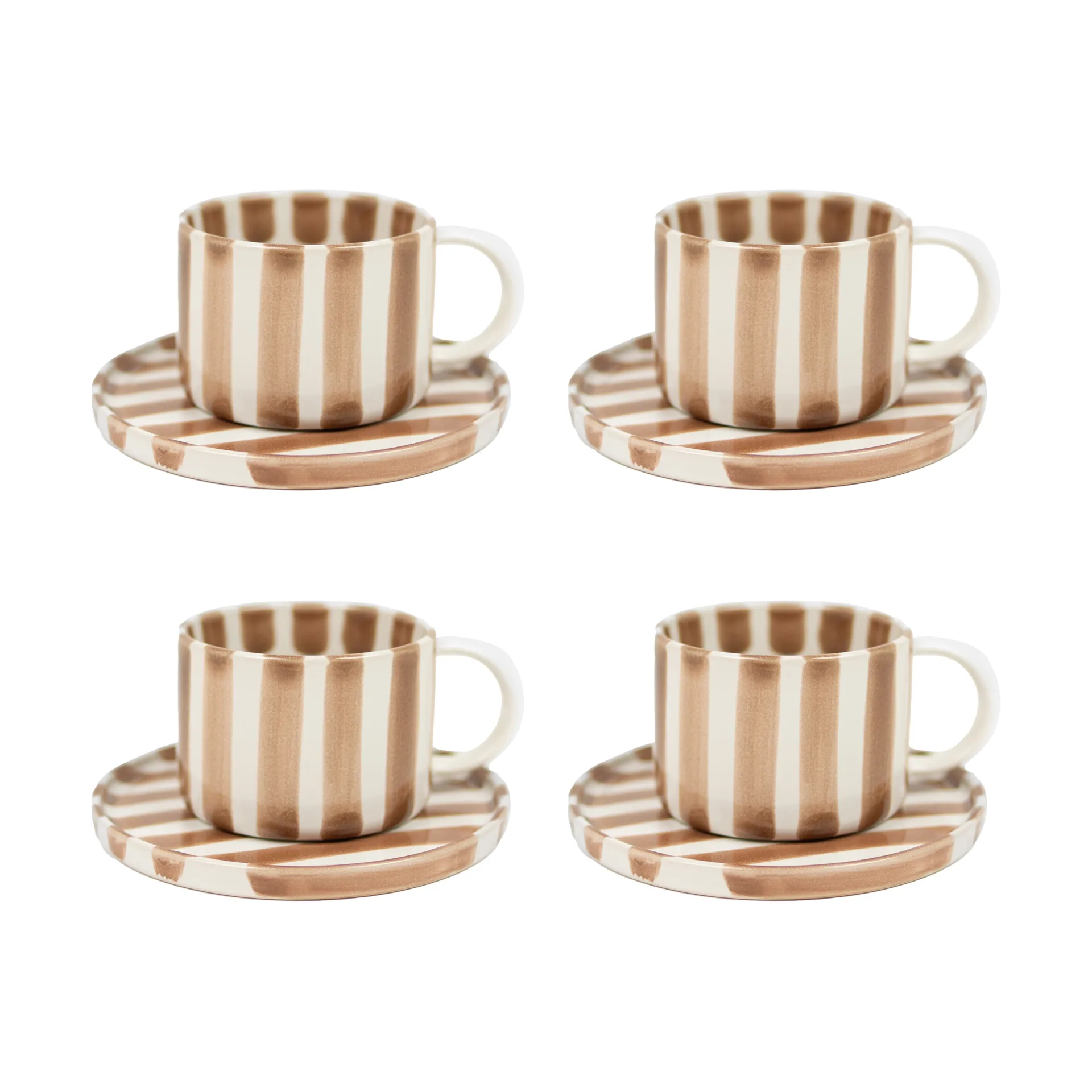 Monica kuppi ja aluslautanen 4-pakkaus - Beige,  Olsson & Jensen