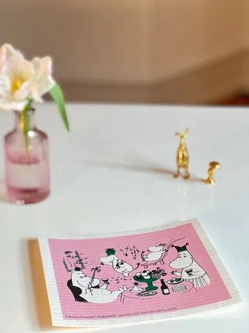 Muumi 80 tiskirätti 17x20 cm - Vaaleanpunainen - Opto Design