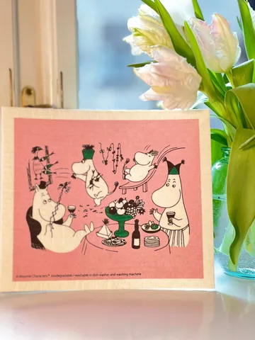 Muumi 80 tiskirätti 17x20 cm - Vaaleanpunainen - Opto Design