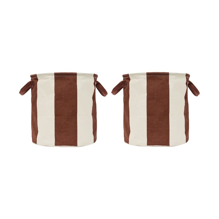 Kara säilytyskori medium 32xØ32 cm 2-pack. - Muskottipähkinä - OYOY