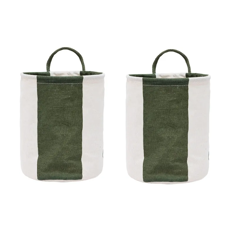 Kara säilytyskori small Ø18x22 cm 2-pack, Dark Green OYOY