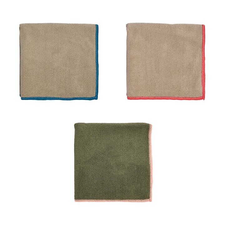 Mundus mikrokuituliina 30x30 cm 3 osaa. - Olive-clay - OYOY