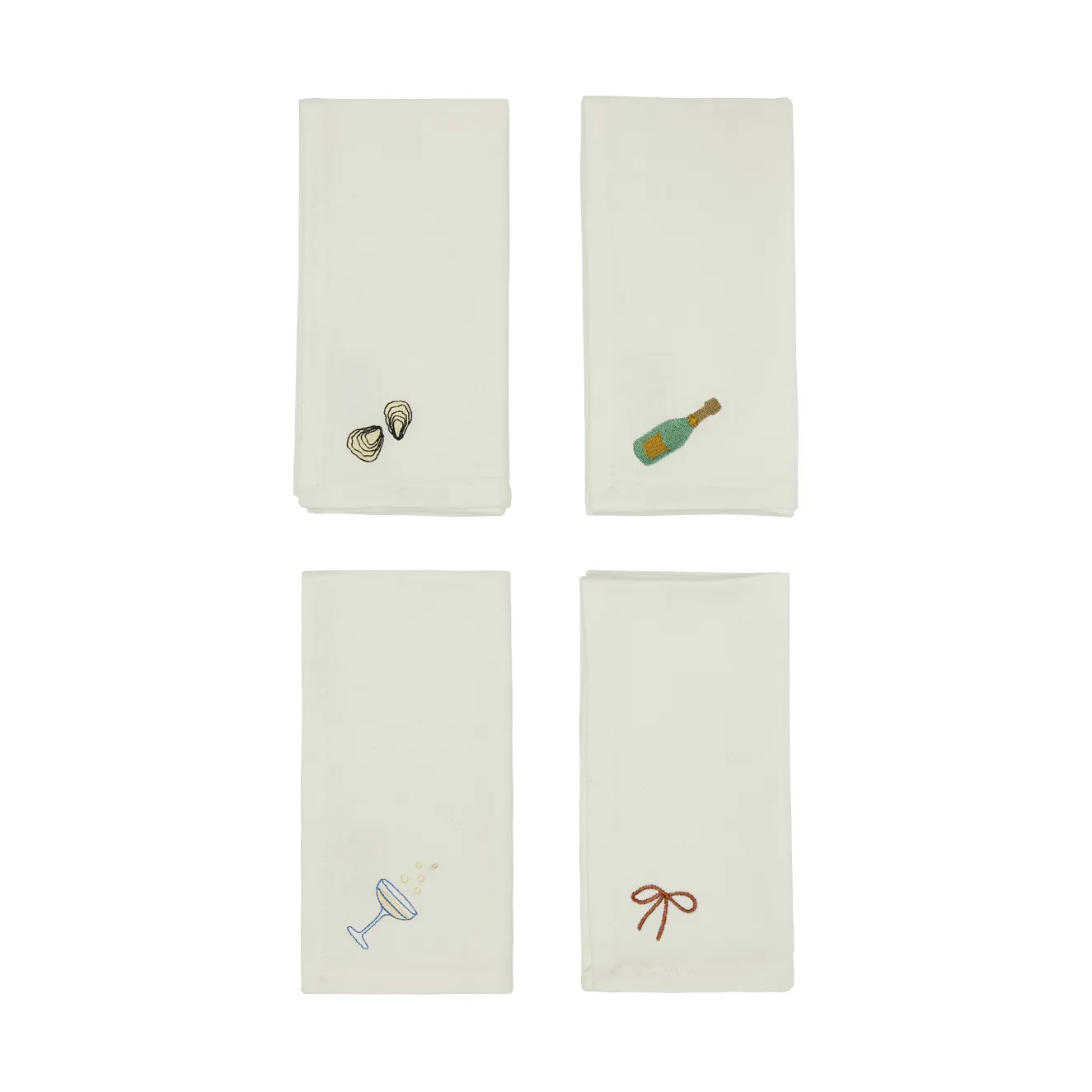 New Year puuvillaservetti 45x45 cm 4 kpl, Offwhite OYOY