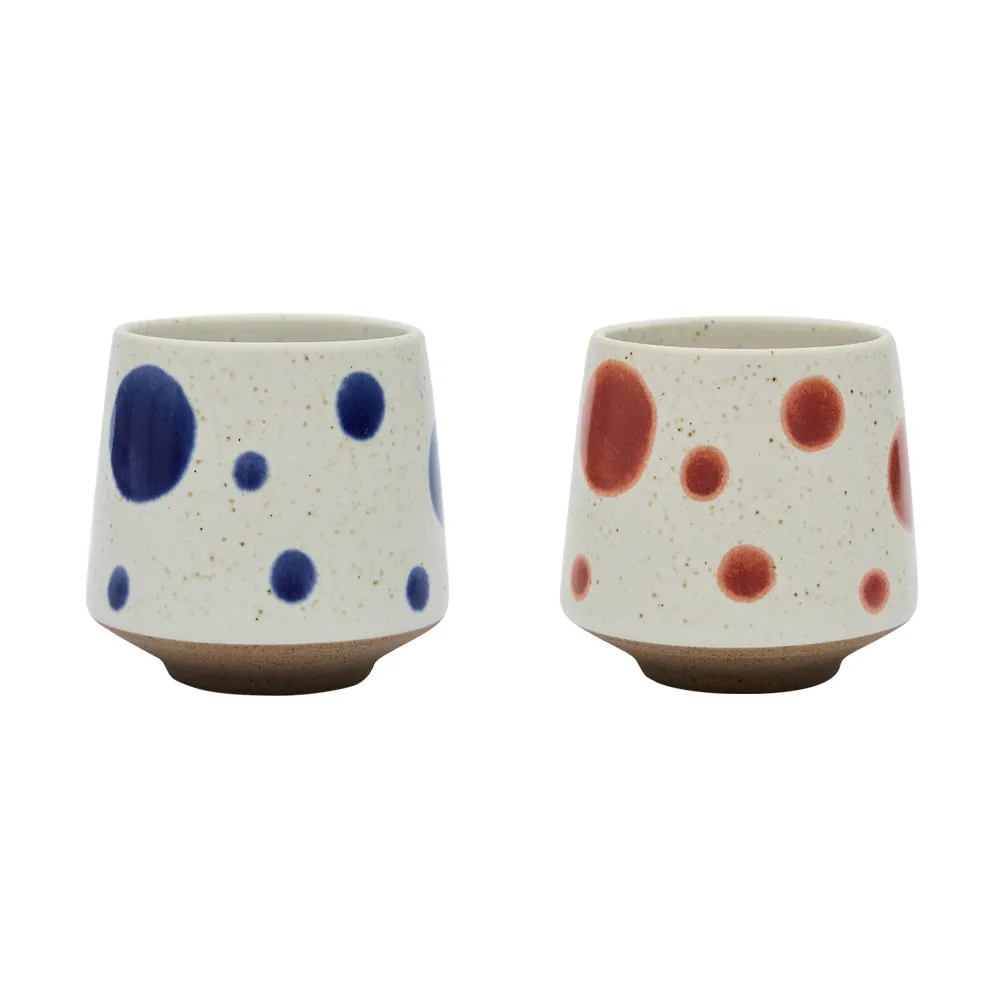 Nori dot kuppi Ø6,95 cm 2-pack, Blue-red OYOY