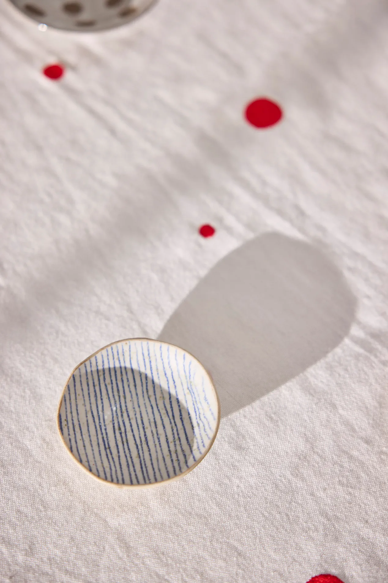 Nori striped kulho mini Ø8 cm 2-pack., Clay-optic Blue OYOY