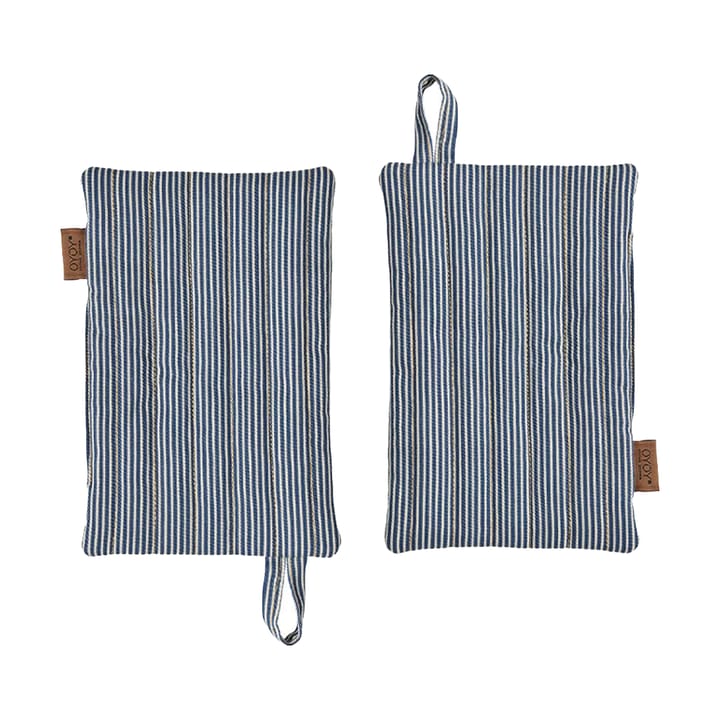 Striped denim patalappu 2 kpl, Blue OYOY