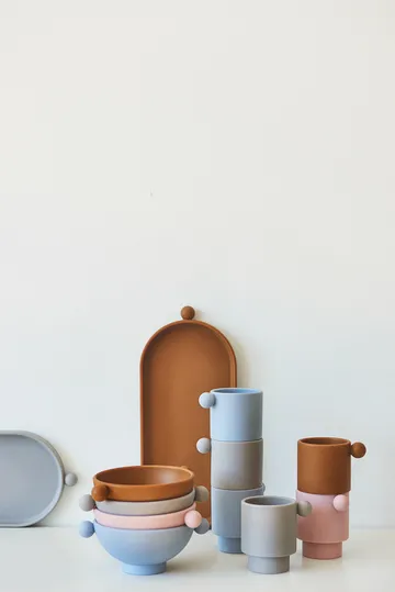 Tiny Inka kulho Ø11 cm 2-pack - Dusty blue-clay - OYOY