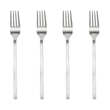 Yuka haarukka 4-pack - Hammasharjattu teräs - OYOY