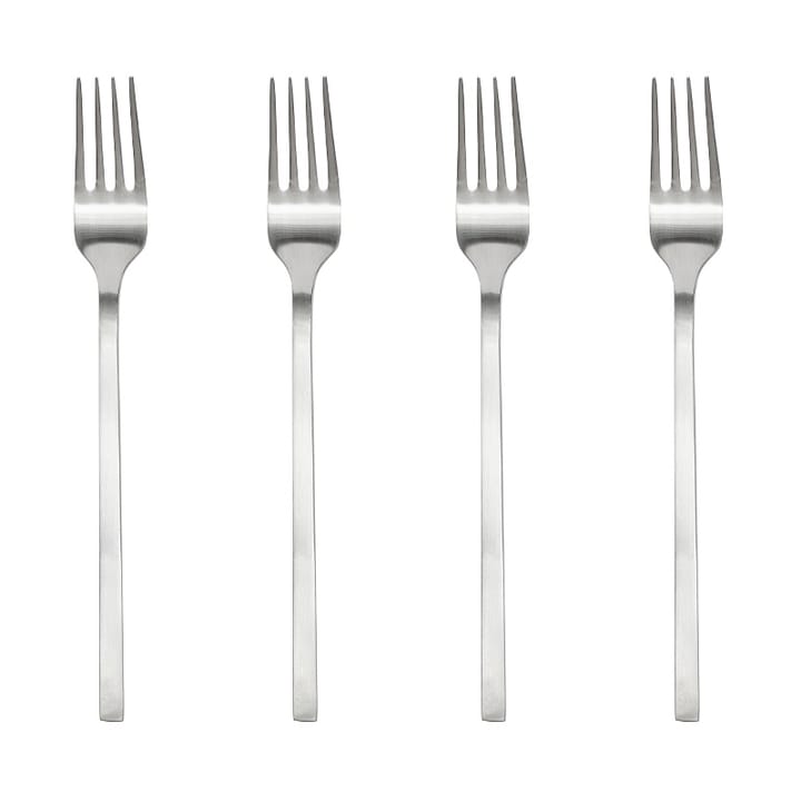 Yuka haarukka 4-pack - Hammasharjattu teräs - OYOY