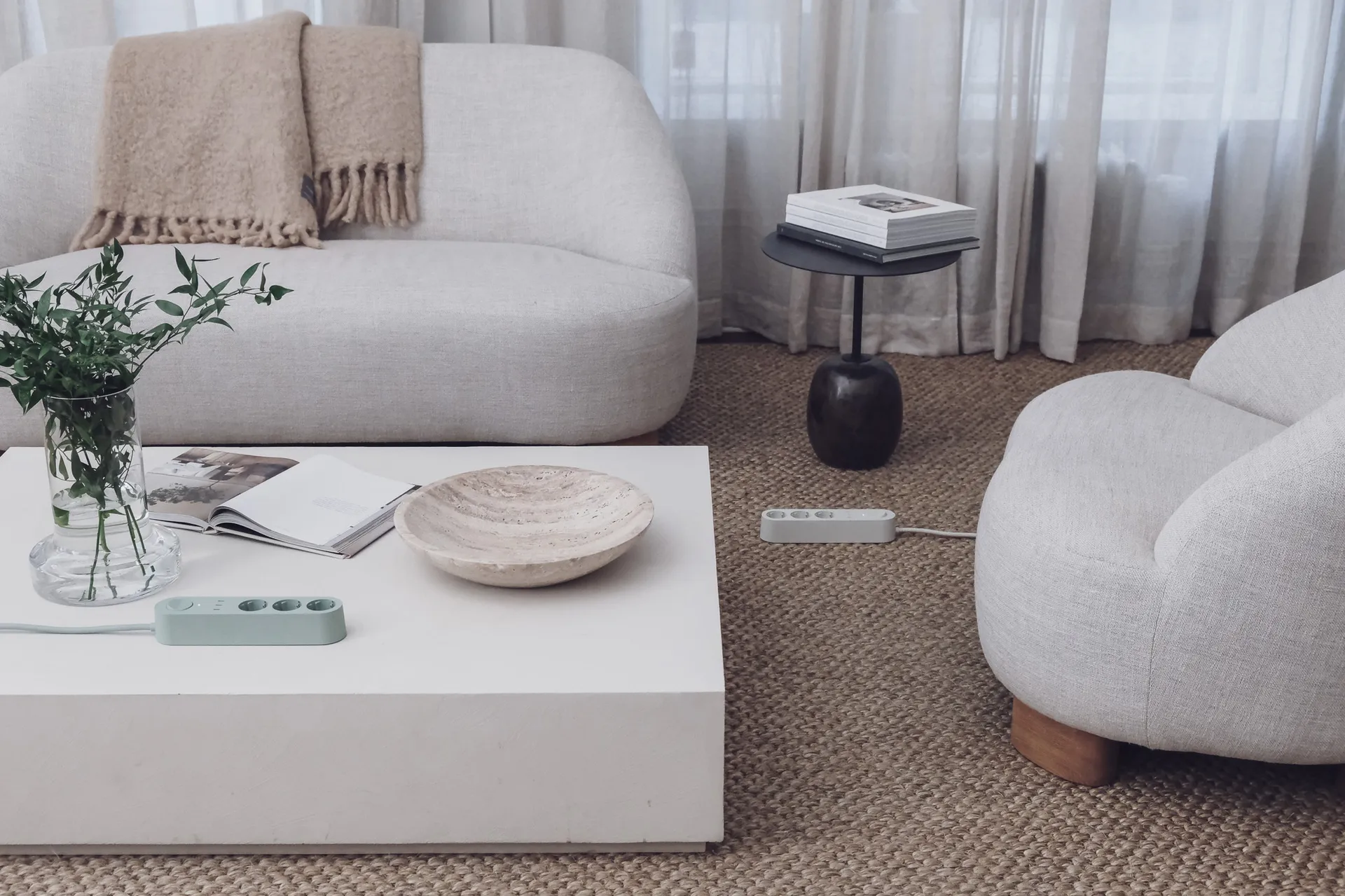 Alma Power Bar jatkojohto, Sandhamn beige palett3