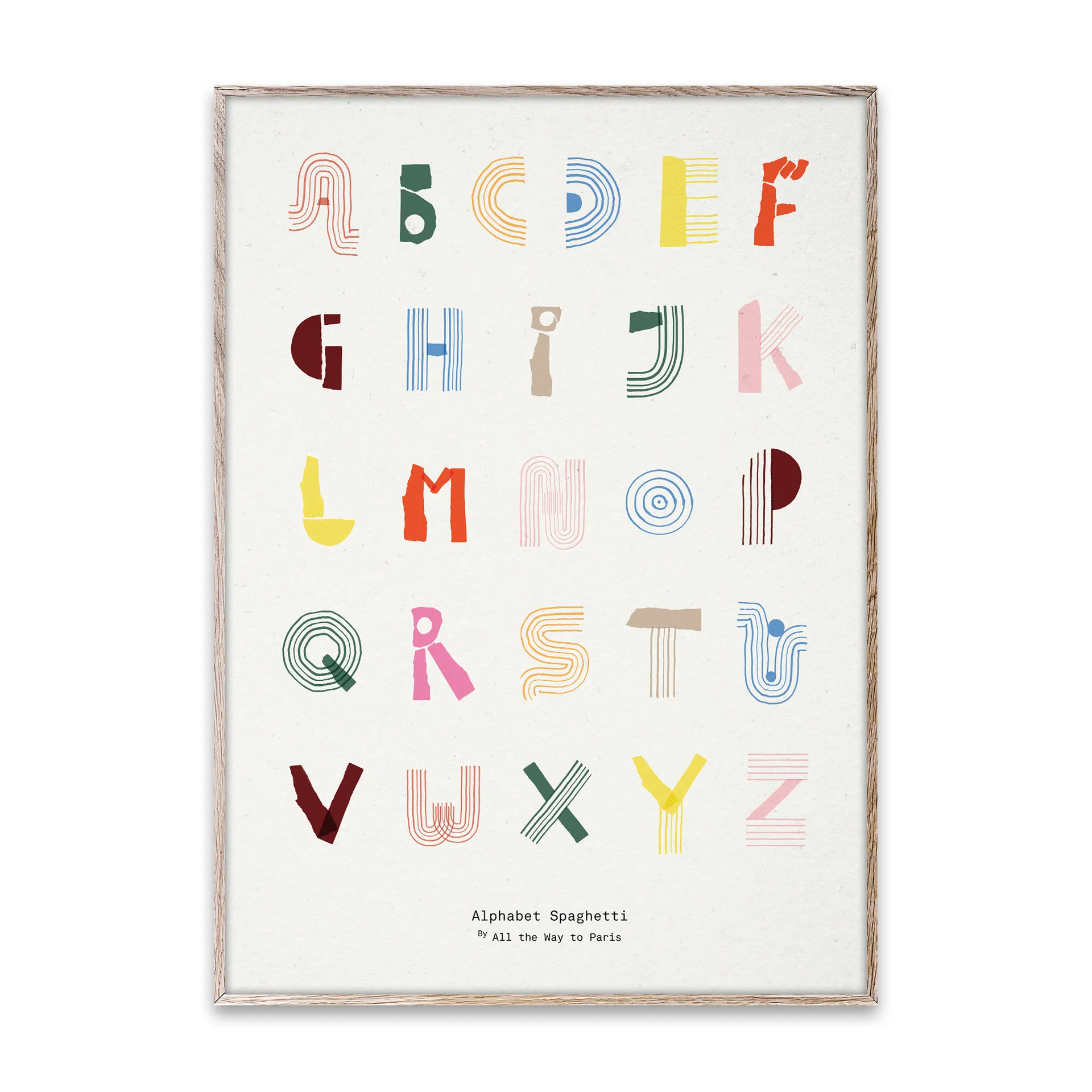 Alphabet Spaghetti ENG Multi-colour -juliste, 50x70 cm Paper Collective