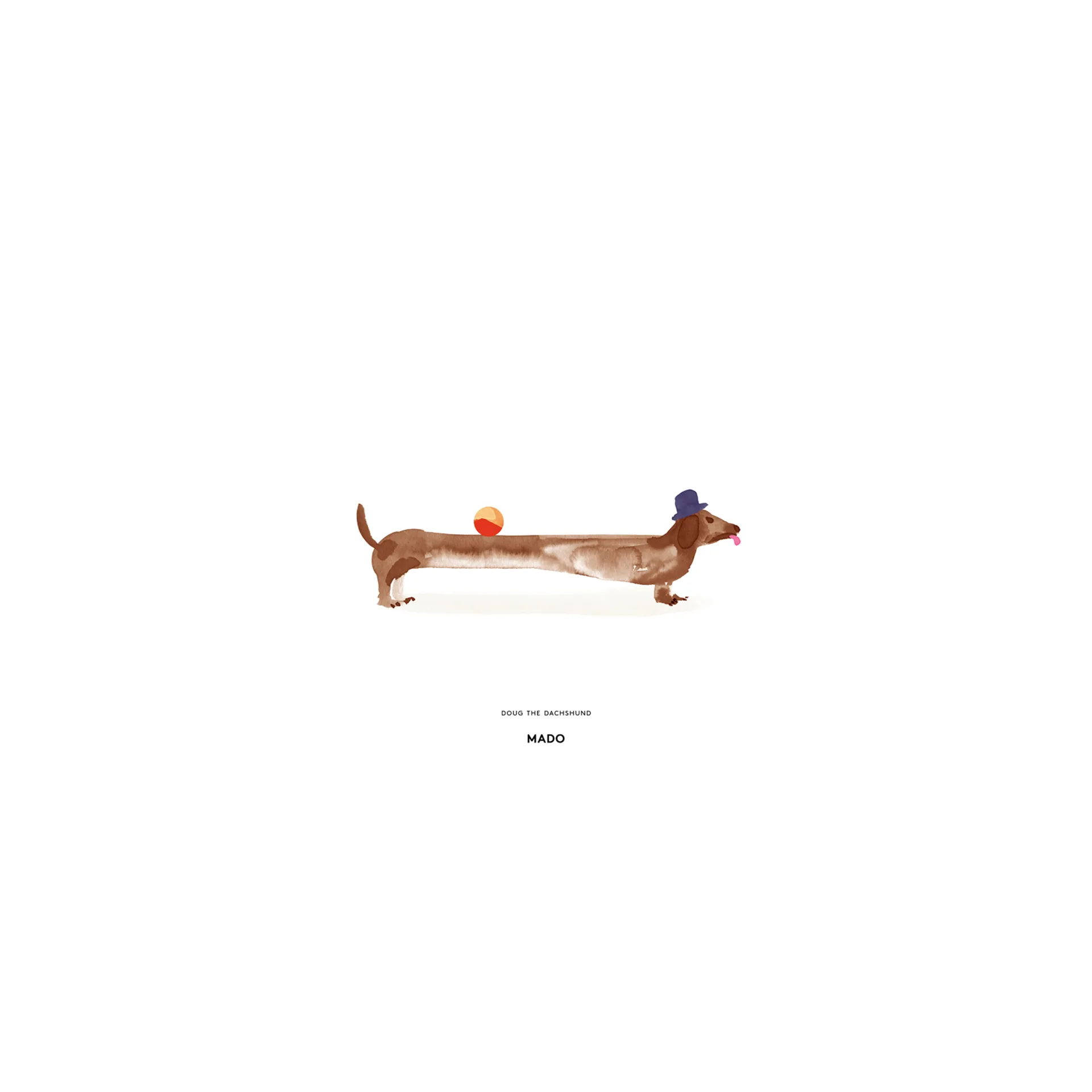 Doug the Dachshund -juliste, 30 x 40 cm Paper Collective