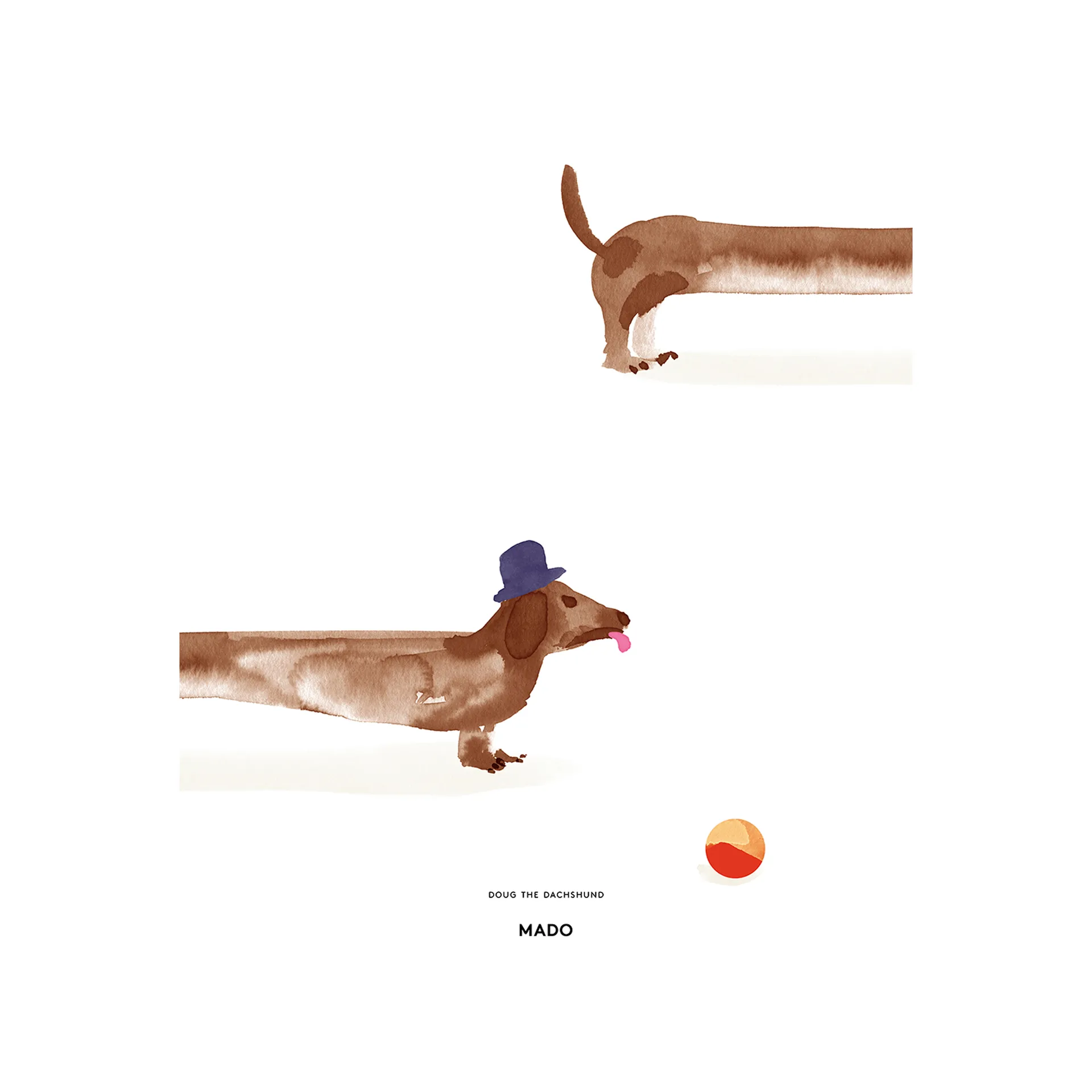 Doug the Dachshund -juliste, 50 x 70 cm Paper Collective