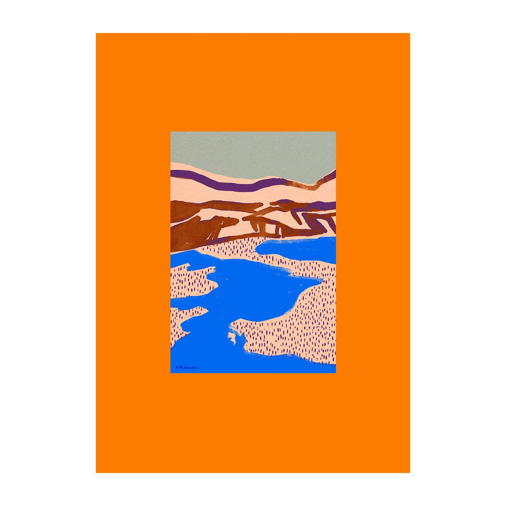 Orange Landscape -juliste, 30 x 40 cm Paper Collective