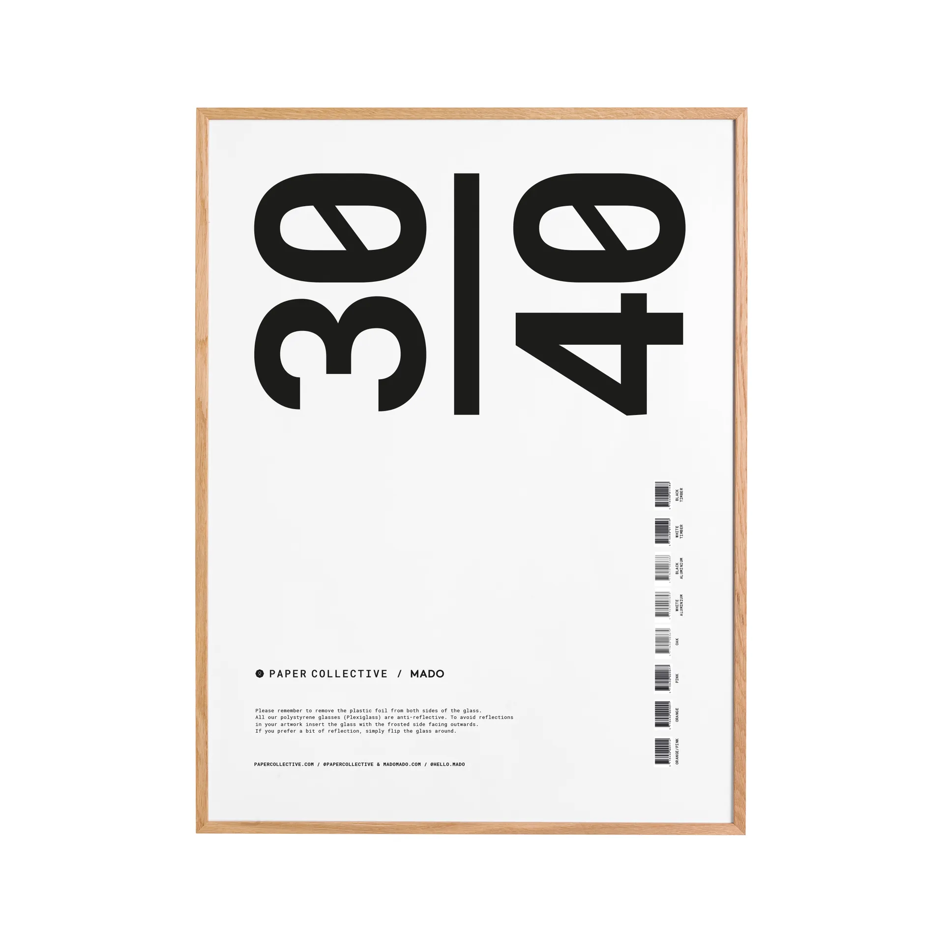 Paper Collective kehys, pleksilasi -tammi, 30x40 cm Paper Collective