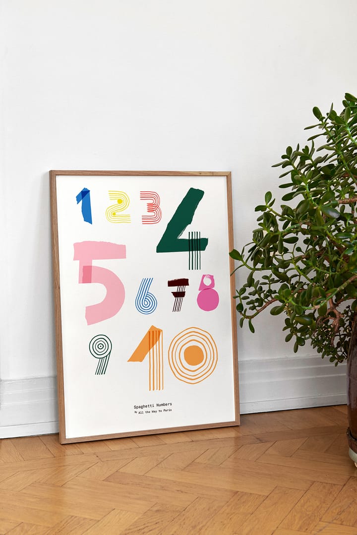 Spaghetti Numbers -juliste, 50 x 70 cm Paper Collective