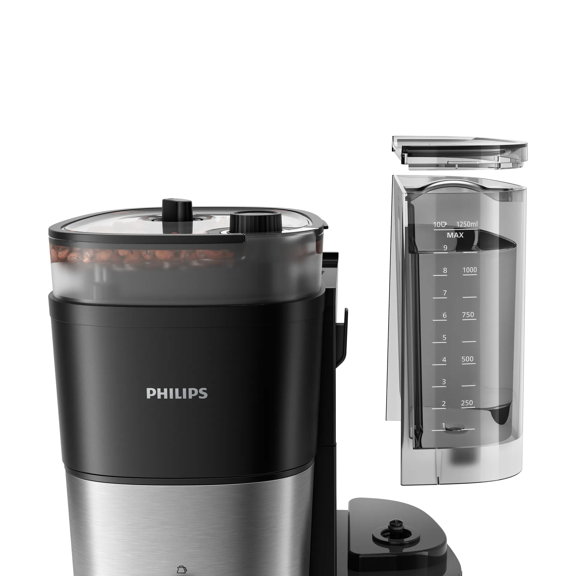 Philips kahvinkeitin integroidulla jauhatuskoneella HD7888/01 1,25 l, Musta Philips