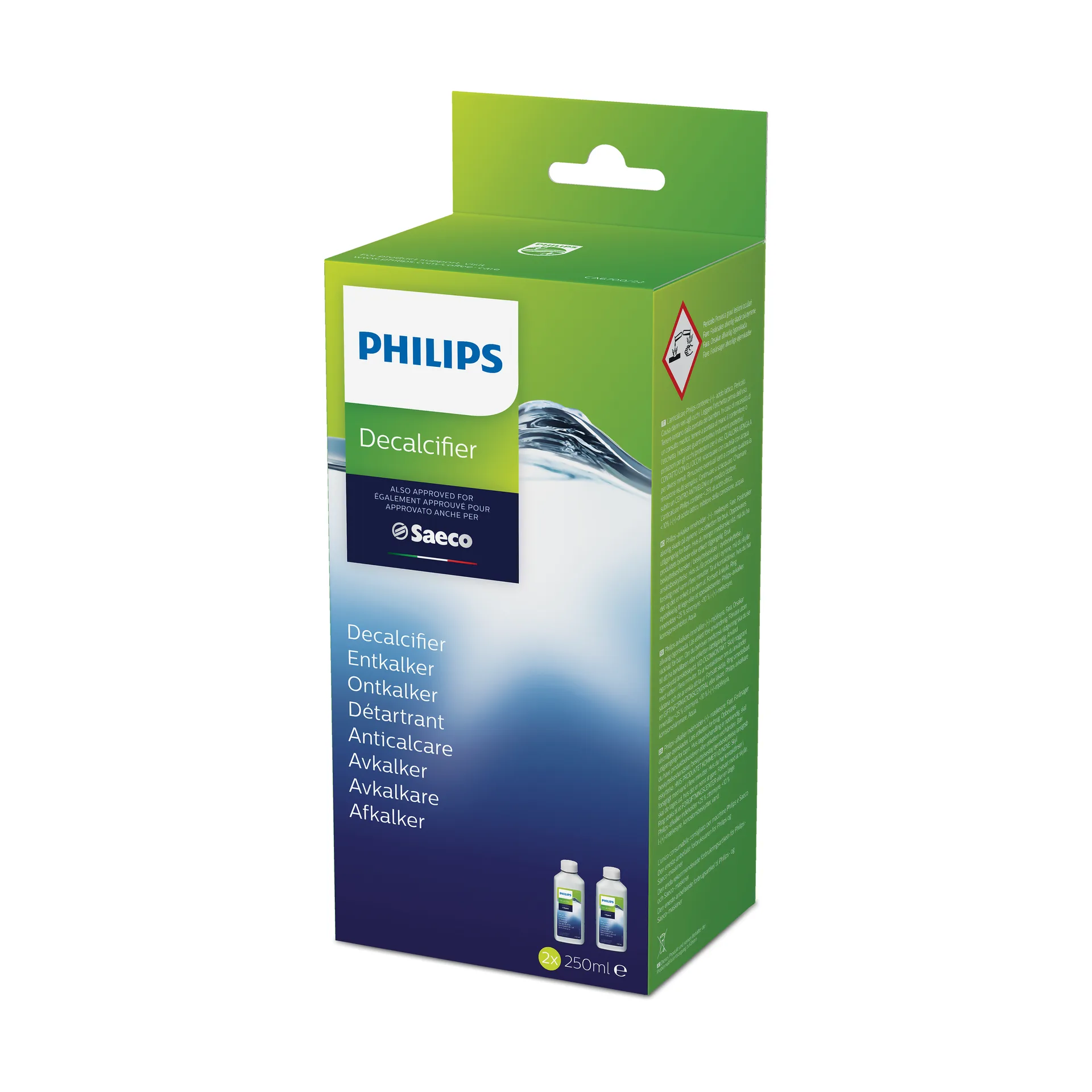 Saeco kalkinpoistoaine CA6700/22 250 ml, 2 kpl pakkaus Philips