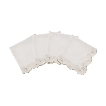 Lace-puuvillaservietti - Offwhite, 4-pack, 45x45 cm - Pick a Poppy