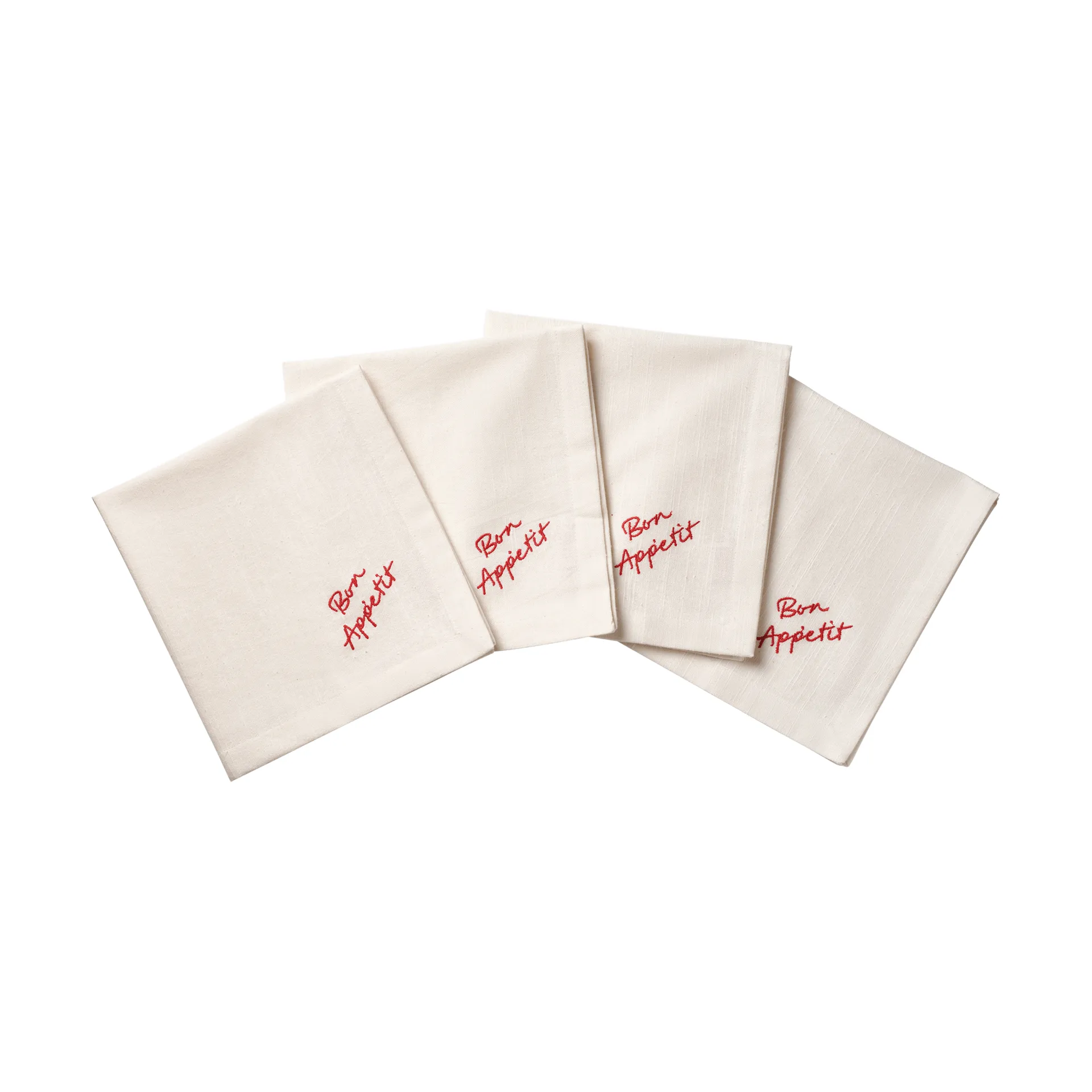 Quote-puuvillalautasliina, Punainen, 4-pack, 45x45 cm Pick a Poppy