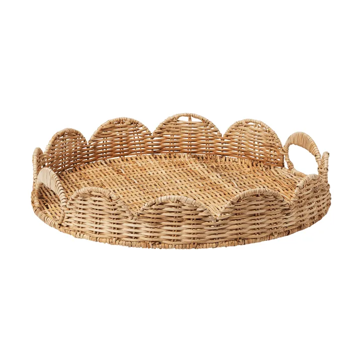 Round Scallop tarjotin - Natural, 40 cm - Pick a Poppy